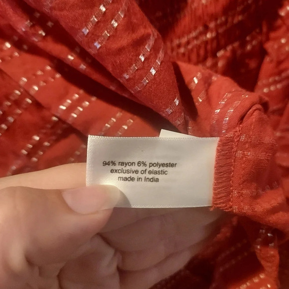 NWT Lane Bryant Orange and Silver Off The Shoulder Blouse in Size 14/16 - Picture 9 of 9